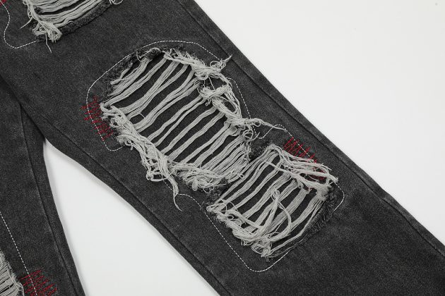 American street rivet ripped jeans - Image 8