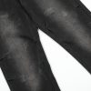 American men's and women's casual high street retro washed knife cut micro flared jeans small - Image 8