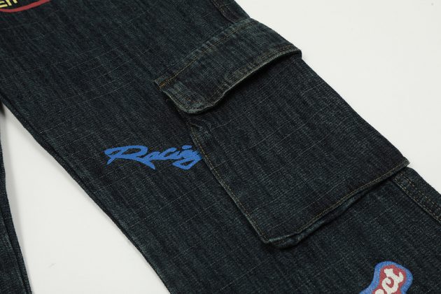 American style vintage stamps look slim, retro, niche, micro flared, men's and women's jeans, men's - Image 12