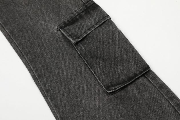 American high street hip-hop retro gradient multi pocket design jeans for men - Image 9