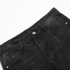 American men's and women's casual high street retro washed knife cut micro flared jeans small - Image 6