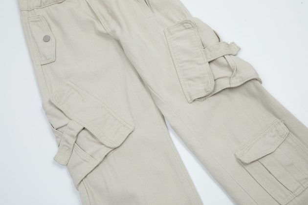 American retro women's work pants with multiple pockets, wide legs, floor length pants, straight leg pants - Image 10