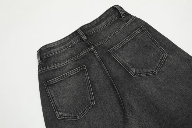 American women's high waisted narrow straight leg wide leg retro Hong Kong style washed and worn pink high-end jeans - Image 11