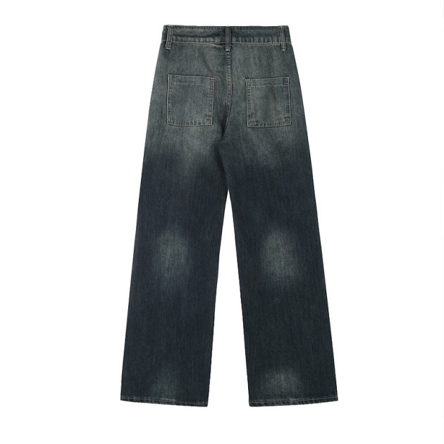 American retro high street graffiti straight leg jeans - Image 3