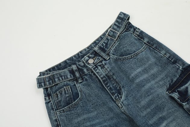 Men's and women's American casual pants with heavy washing design and denim jeans - Image 6