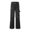 Vintage fringed design with wide legs, floor mopping, washed and distressed denim jeans - Image 4