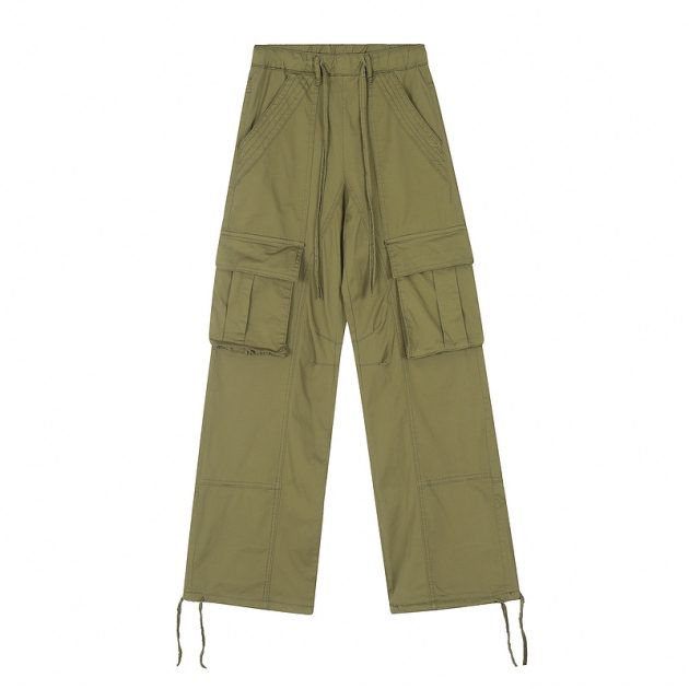 Men's spring thin American style large pocket loose wide leg outdoor paratrooper casual work pants - Image 5