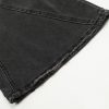 Men's vintage black gray deconstructive straight tube slightly flared style cool jeans - Image 13