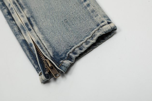 American retro vintage vintage design with ripped zipper jeans for men - Image 8
