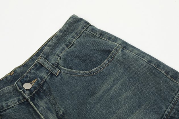 Men's retro summer loose multi pocket short wide leg straight leg pants - Image 5