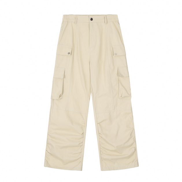 American retro work pants for men and women, high street, multi pocket Vibe style, loose, wide leg, straight leg, casual hanging pants - Image 2