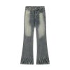 American style n ü short, high waist, versatile, loose, slimming, wide leg, washed micro trumpet denim - Image 2