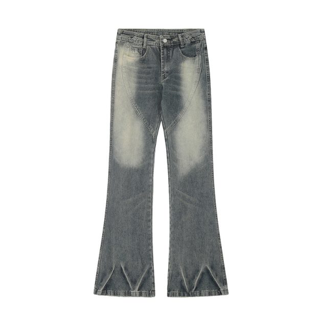 American style n ü short, high waist, versatile, loose, slimming, wide leg, washed micro trumpet denim - Image 2