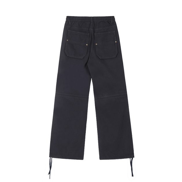 American women's retro fashion brand multi pocket loose casual straight hip hop work pants - Image 5