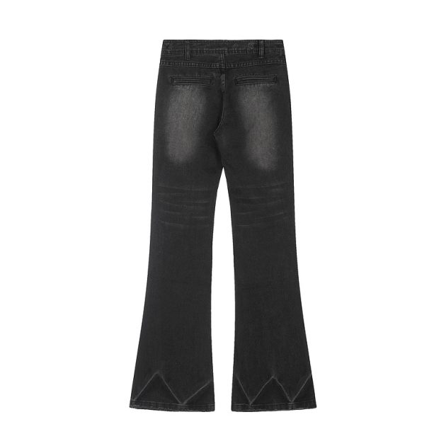 American style n ü short, high waist, versatile, loose, slimming, wide leg, washed micro trumpet denim - Image 5