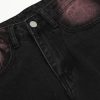 American men's and women's casual hip-hop retro washed color blocking design straight leg jeans - Image 8