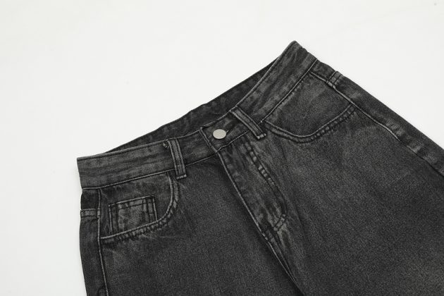 American women's high waisted narrow straight leg wide leg retro Hong Kong style washed and worn pink high-end jeans - Image 10