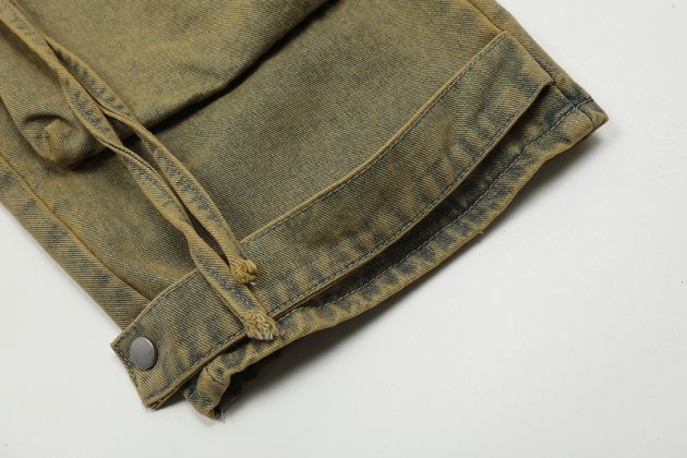 Men's heavy-duty loose fitting, worn-out, perforated, waste soil work pants - Image 13