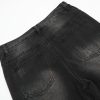 American men's and women's casual high street retro washed knife cut micro flared jeans small - Image 7