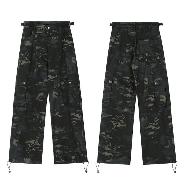 Men's retro loose hip hop casual camouflage workwear long pants