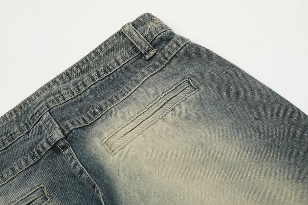 American style n ü short, high waist, versatile, loose, slimming, wide leg, washed micro trumpet denim - Image 9
