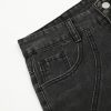 Men's vintage black gray deconstructive straight tube slightly flared style cool jeans - Image 8